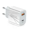 Carregador de parede PD de portas duplas portátil inteligente 12W 24A UE EUA AC Home Travel USB C Tipo c Adaptadores de energia para iPhone 13 14 Samsung Huawe9033352