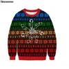 Casais unisex feio natal natal suéter redondo pescoço pulôver moletom 3d engraçado esquilo impresso feriado jumpers