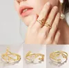 Pierścienie biżuterii z zespołu biżuteria 12 konstelacje moda otwarta Lucky Friend Prezent Gold Color Diamond Zodiac Pierścień Drop dostawa 2021 TQUXT