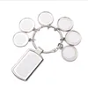 Sublimação Chaveiro Em Branco Favor Liga de Zinco DIY DIY Encantos Definir Calço de Revestimento de Calor Keyring com 6 Tags Rodadas Presente Criativo do Natal