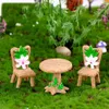 3 stks Micro Landschap Ornament Tafel Stoel Hars Craft Fairy Garden Miniatuur Terrarium Figurine DIY Waterdichte Decoratie Kit Y0910