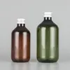 Neu300 ml 500 ml PET grün braun Kunststoff leere Flasche Aluminiumkappe für Toner Shampoo Shampoo Shampoo Duschgel reine Tauflasche EWF6051