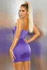 Women Sexy Designer Purple Bandage Dress Ladies Evening Celebrity Mini Night Club Party Vestido 210527