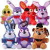 Cinque notti al peluche FNAF di Freddy 18cm Freddy Fazbear Orso Bonnie Chica Foxy Peluche morbidi Regali per bambole per bambini