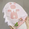 Spädbarn Baby Boy Girl Cartoon Little Bear Knit Blanket Höst Vinter Born Quilt Boys Girls Hold 210429