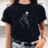 T-shirt Women's Harajuku Love T-shirt T-shirt Femmes Mode Mode Noir Graphique T-shirts Femmes 2022 Nouveau été Femme Vêtements G220228