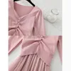 Spring Herfst Dames Trui + Mesh Sling Dress Sets Effen Kleur Vrouwelijke Casual Two-Pieces Suits Elegante Gebreide jurk 210521