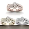 Wedding Rings 3pcs/Set Band Zircon For Women Party Accessories Crystal Engagement Finger Jewelry Size5-11 Anillos Mujer