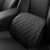 Seat Cushions Car Headrest Pillow Memory Foam Leather Embroidered Supports Sets Back Cushion Adjustment Auto Neck Rest Lumbar