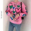 Yedinas zoete trui vrouwen gebreide truien mode harajuku vrouwelijke trui Koreaanse stijl jumper liefde borduurwerk gebreide top 210527
