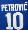 Vintage Basketball-Trikots Kroatien #10 Cibona Drazen Petrovic #4 Jugoslavija Jugoslawien genähte Herrenhemden