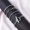 Bohemian Women Charm Bracelets Geometric Cristal Multi Layer Set Bangles Pulseira Ajustável Jóias Presente Corrente de Elos