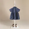 Nieuwe Meisjes Kleding Meisjes Denim Korte Mini Jurk Peuter Jean Lange Mouwen Casual Party Shirt Jurk Voor Kinderen Q0716