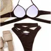 Costumi da bagno donna Push Up Bikini Set Costume da bagno a vita incrociata 2021 Costumi da bagno con volant Bikini con cinturino Estate intrecciata sexy