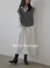 Vanovich koreanska stil sommar och vår kvinnor kläder solid färg mode bomull avslappnad klänning 210615