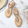 Dames Sandalen Schoenen Mode 2021 Boheemse Bling Rhinestone Clip Teen Platte Schoenen Dames Beach Sandalen Slippers Chaussures Femme Y0721