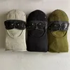 Two lens windbreak hood beanies outdoor cotton knitted men mask casual male skull caps hats black grey army green