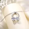 Pendentif colliers couleur argent zircon cubique collier pour femmes bijoux tour de cou femme cadeau amis à la mode 2022 bébé fille