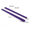 Double Head Wooden Nail Files 200 pcs/lot Purple Wood Sandpaper Polisher Machine Lixas De Unha Vijlen Nails Files Tools Kit 220301