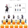 Födelsedagsfest dekorationer Latex ballonger Födelsedag Banner Cake Toppers Set anime party leveranser för barn och pojkar 210610