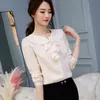 Femmes Chemisier Printemps Été Mode Femme Manches Longues Casual Soild Chemise Sauvage Bureau Lady Blouses Lâches Pull Tops 210423