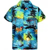 Remera Hawaiana Para Hombre Informal A La Moda Con Botones Estampado Hawaiano Camisas Casuais Masculinas303s