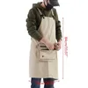 Fashion Wear Canvas Waterproof Apron Denim Kitchen Overalls Apron Shoulder Bag X4YE 210622