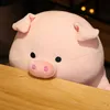 Kawaii Pig Plushie Pig Plush Toys Pink Cute Pillow Soft Mjuk fyllda djur Big Doll House Dekorativa kudde Julleksaker för barn H4241108