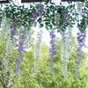 Couronnes de fleurs décoratives fleur artificielle glycine longue 110 cm Tofu Pudding faux arbre rotin décoration de plafond de mariage vert