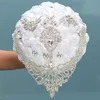 16 Styles Ny vit bröllopsbrud som håller blommor konstgjorda bukettband Rhinestone Pearl Bouquet Decoration