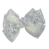 CN 12PCS / LOT 4 "Vanliga hårbågar med svarta klipp Barnflickor Crystal Jelly Bows Hair Clips Hairgrips Hårtillbehör 210812