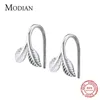 Real 925 Sterling Silver minimalist Tree of Life Hoop Earrings for Women Leaves Plant Ear Circle Hoops Brincos Jewelry 210707