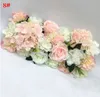 Konstgjord båge blomma rad bord löpare centerpieces sträng för bröllopsfest väg citerade blommor dekoration