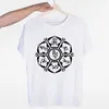 Men's T-Shirts JN BUDDHISM OM MANIPADME HUMT-shirt O-Neck ShortSleeves Summer Casual FashionTibetanBuddhism Thangka Six Words Ring Tshirt