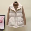 Kvinnors Down Cotton Body Warm Vest Coat Vinter Ladies Casual Waistcoat Kvinna Ärmlös Lång Jacka Slim 210531