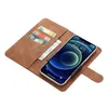 Universal Wallet Phone Cases For Iphone 13 Samsung Moto LG Sony Nokia Dual Color PU Leather Card Slot Holder Premium Book Clip Mobile Flip Covers