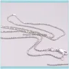 Chains Necklaces & Pendants Jewelrychains Fine Pure Platinum Pt950 Chain Women Men 1Mm Bead Link Necklace 18Inch 3.5-4G Drop Delivery 2021 B