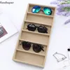 Fashion Glasses Cases Linen 10 Grids Sunglasses Display Box Sunglasses Display Glasses Display Props Jewelry Organizer Tray