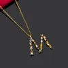 925 Sterling Zilver Gouden Letter M Hanger Initial F Alfabet Ketting Monogram Opalen 2021 Dames Accessoires Sieraden