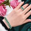 Örhängen halsband Godki Luxury Trendy Sparkling Open Bangle Ring Smyckesuppsättningar för kvinnor Bröllopsengagemang Dubai Parure Bijoux