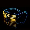 Novità Occhiali LED Light Up Shades Lampeggiante Luminoso Rave Night Attività natalizie Matrimonio Compleanno Decorazione festa 4 colori 211216