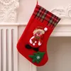 DHLファストクリスマスストッキングサンタ雪だるまギフトホルダー収納バッグペンダント家の装飾新年ソックス飾りクリスマスツリーデコレーション卸売