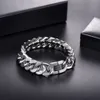 22mm Heavy Men's Stainless Steel Chain Bracelet Chunky Polished Punk Rock Curb Cuban Link 8.5 inch Length with Velvet Bag