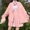 Japan Style Women Hoodies Spring Fashion Kawaii Rabbit Ears Sweatshirt Long Sleeve Loose Embroidery Zip Up Hoodie Coat 210610