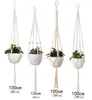 Tuin decoraties handgemaakte bloem potten netto zak gevlochten huis vintage decor planten opknoping mand geknoopt touw tuinen plant hanger pot lade