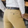 Lente zomer mannen katoen casual klassieke jurk broek zakelijke stretch rechte fit khaki formele broek mannelijke lange broek werk mannen