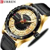 Człowiek Watch Curren Top Marka Casual Leather Wristwatches dla mężczyzn Moda Zegary kwarcowe Relojes para Hombre Q0524