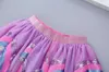 1-7yrs Dziewczyny Dzieci Tutu Rainbow Cekiny Spódnica Party Dance Balet Baby Bling Costume Opaska Zestaw S 210429