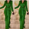 Prom Green Mermaid Dresses Long Sheeve Plus size Elegante abito da sera da sera personalizzato