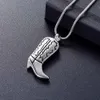 Roestvrijstalen crematie Sieraden Knight Boots Memorial Urn Necklace Ash Keepsake met Gift Bag